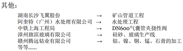 襯膠楔型閘閥業(yè)績(jī)